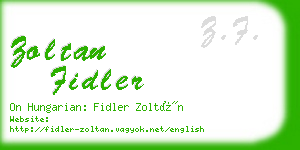 zoltan fidler business card